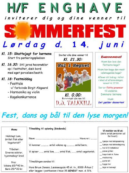 Indbydelse til Sommerfest